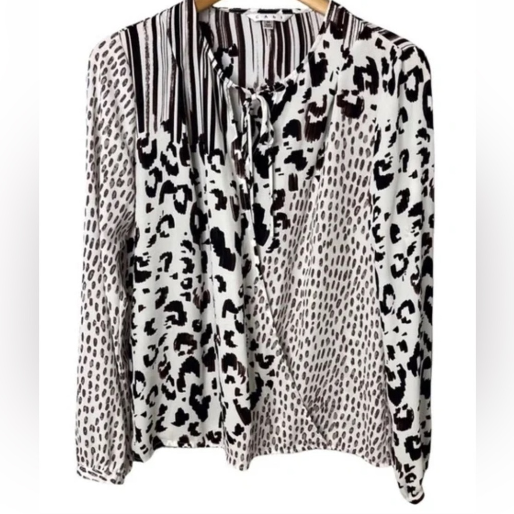 Cabi animal Leopard Print Long Sleeve Women's Top
